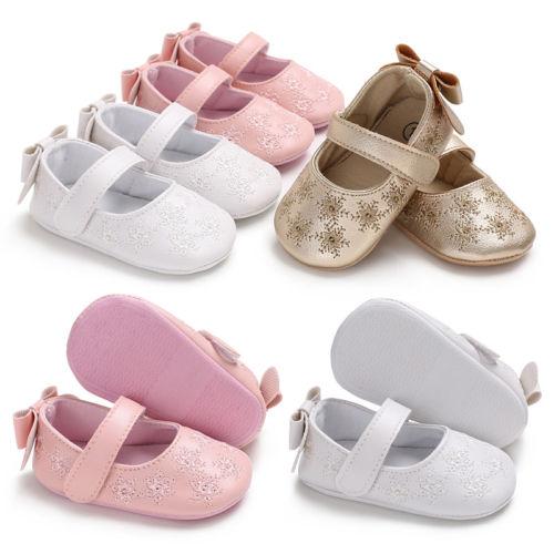 Baby Newborn Toddler Girl Crib Shoes Pram Soft Sole Prewalker Anti-slip Sneakers