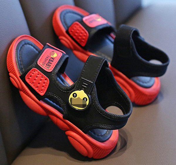 Summer Baby Boy And Girl Fashion Shoes Leather Sandals Beach Shoes Casual Shoes Fashion Footwear Children Sandals Yellow+Red 2 Pair