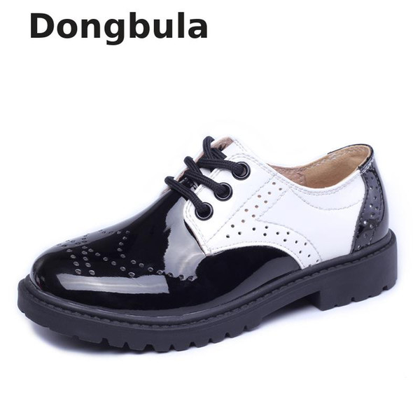 Children Genuine Leather Wedding Dress Shoes For Girls Boys Kids Black School Performance Formal Flat Loafer Moccasins Shoes New