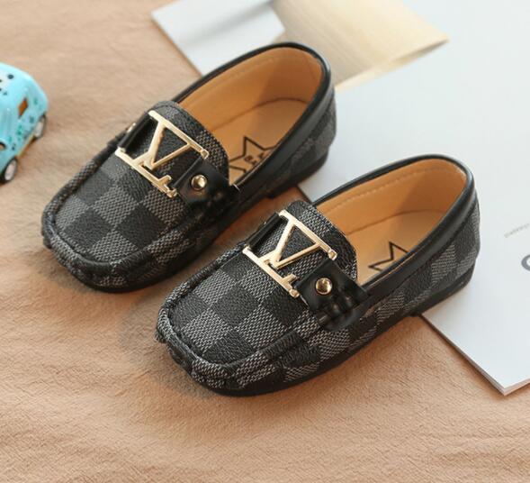 New fashion Children Flat shoes sneakers Kids Boy Girls PU leather loafers Soft bottom toddler Casual shoes