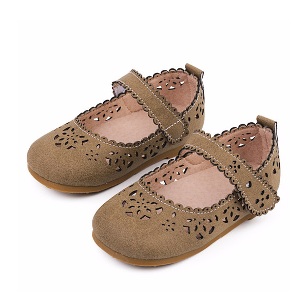 New Spring Autumn Children Shoes Baby Girls Leather Shoes Hollow Out Princess Vintage for Wedding Party Kids Girls