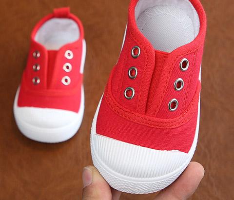 2019 spring children's canvas shoes boys and girls a pedal shoes kindergarten casual shoes non-slip plastic soft bottom size 13.5cm-17cm