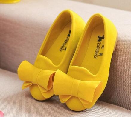 hot Children Shoes Big Bow Flock Candy Colors Girls Shoes Princess Flat Shoes Slip-On Girls Sandals Single Baby