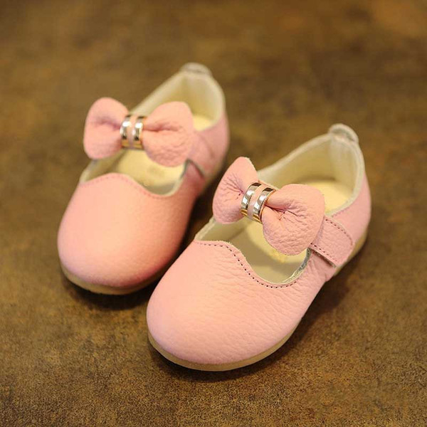 Girls Genuine Leather princess bow shoes, 2015 spring sandal shoes A001