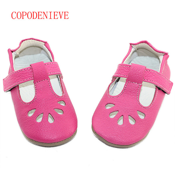 COPODENIEVE New Summer Baby Girls Shoes Genuine Leather Heart-Shaped First Walkers Handmade Toddler Shoes Soft Sole Princess