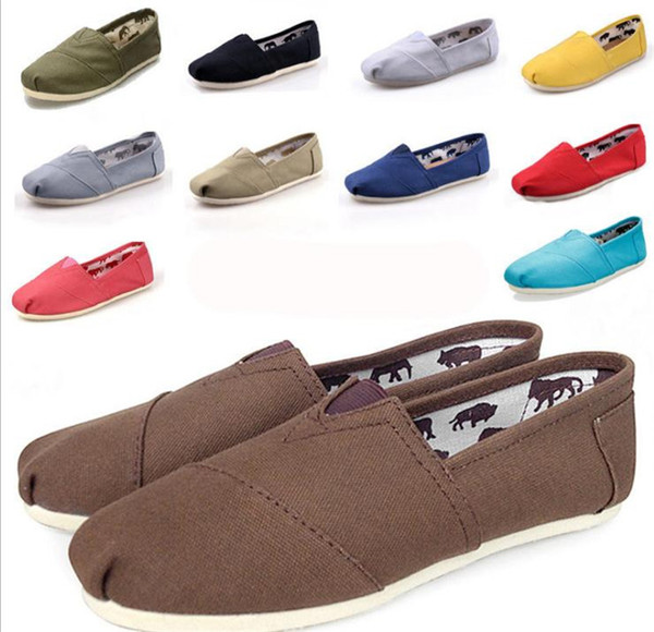 For Tomas canvas shoes Top casual solid color canvas shoes flat pattern striped classic canvas shoes