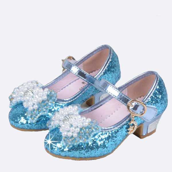 Children Princess Sandals Kids Girls Wedding Shoes High Heels Dress Shoes Bowtie Gold Shoes For Girls White Pink GUINEA PIGS