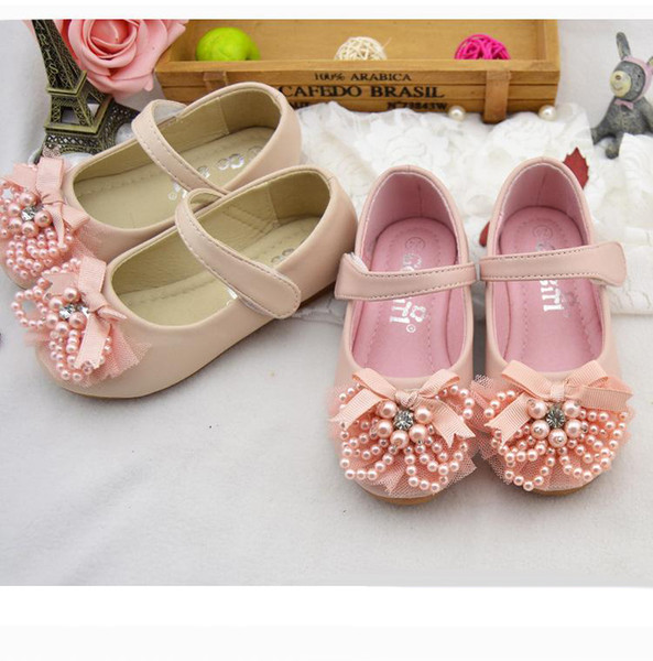 Kids Girls Pearl Shoes Baby Girl gauze betterfly Casual Flat Sandals kids Princess Bow PU Leather Sandals Children's Dress Shoes