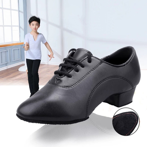 Factory directly supply new Latin dance shoes modern men's ballroom tango children dance shoes black color