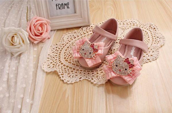 Kids Shoes Girls Shoes Fashion New Summer Lace Bow Microfiber Leather Princess shoes