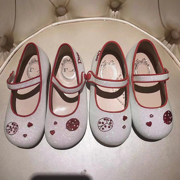 New Pattern Girls Shoe Fashion Princess Single Shoes Summer Children Shoes White Paillette Magic Subsidies Kids Soft Bottom Shoe