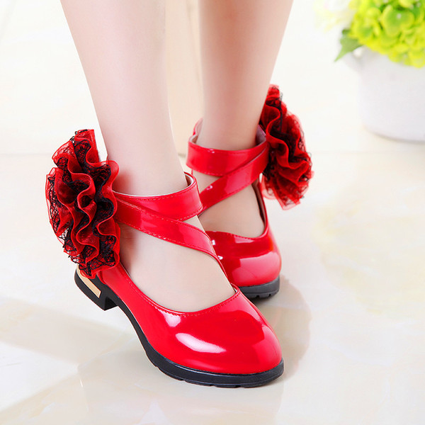 New Arrival 2016 Autumn Baby Girls Leather shoes Fashion Flowers Princess Shoes Roman Style Children Kids Party shoes