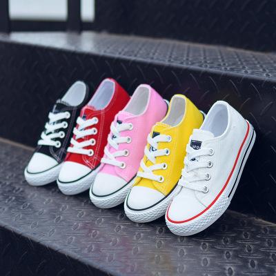 New Children's Flats Four Colors Classic Fashion Casual Canvas Shoes for Children Low Upper Children's Canvas Shoes