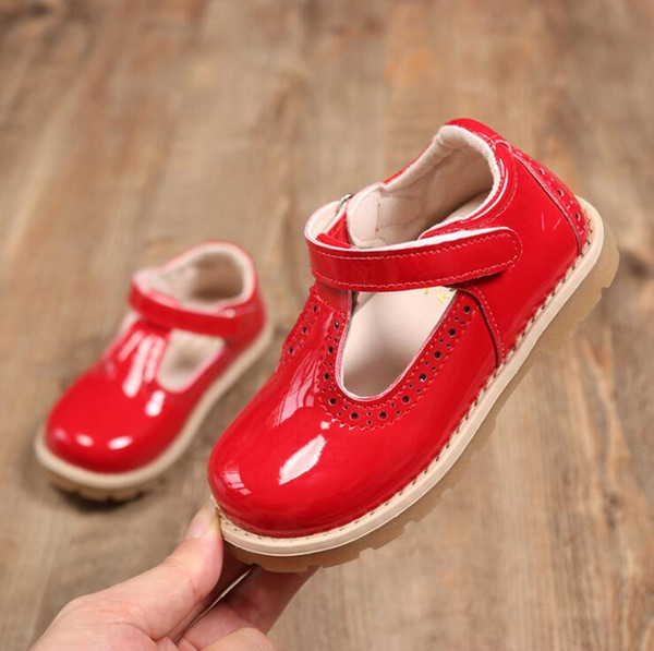Autumn Fashion kids shoes cute flat girls princess casual Liang Pi shoes Korean version of the British style