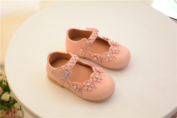 2019 Summer Spring Children Girl's Flat Shoes with Flowers TPR Outsole PU Upper
