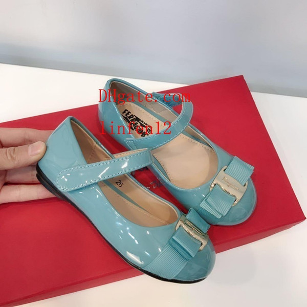 2019 flower princess shoes New Arrivals fashion Children's wear blue Girls PRINCESS leather shoes guc-21