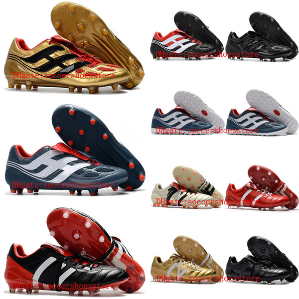 2018 soccer cleats Predator Precision IC TF football boots Predator Mania Champagne FG mens indoor soccer shoes Tiempo Totti X Roma Gold