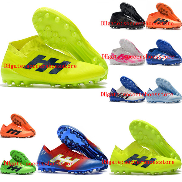 2019 mens soccer shoes Nemeziz Messi 18.1 AG soccer cleats cheap Nemeziz 18 football boots outdoor Tacos de futbol