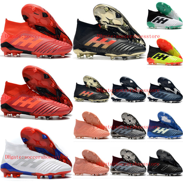 2019 new arrival mens soccer shoes Predator 19.1 FG high ankle soccer cleats Predator 19 accelerator tango football boots Tacos de futbol