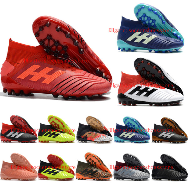 2019 mens soccer shoes Predator accelerator 19.1 AG high ankle soccer cleats Predator 19 football boots botas de futbol
