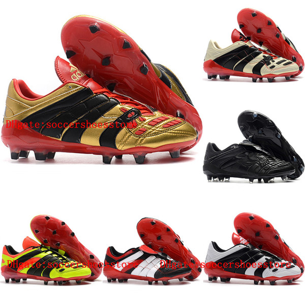 2018 mens soccer cleats Predator Accelerator Electricity Fg soccer shoes Predator 18 football boots Tacos de futbol top quality gold