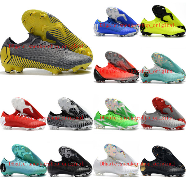 2019 top quality mens soccer shoes Mercurial XII CR7 Elite FG soccer cleats outdoor football boots Mercurial Superfly VI 360 Elite FG