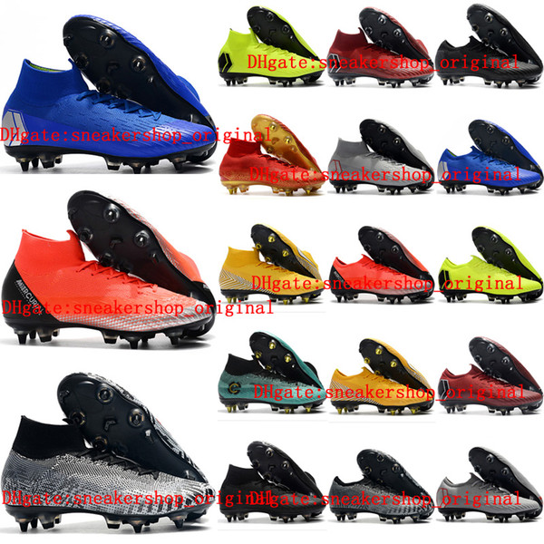 2019 new arrival mens soccer shoes Mercurial superfly 360 VII Elite CR7 SG AC soccer cleats Neymar football boots chuteiras cheap