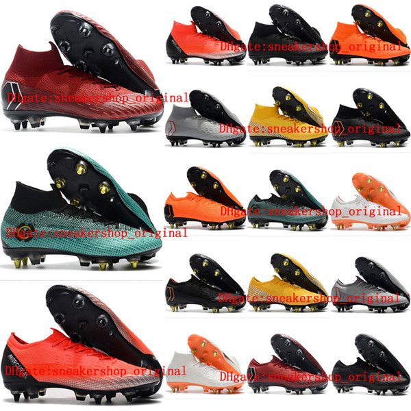 2018 mens soccer cleats Mercurial Vapor VI Elite CR7 neymar SG AC outdoor soccer shoes Crampons de football boots Mercurial Superfly hot