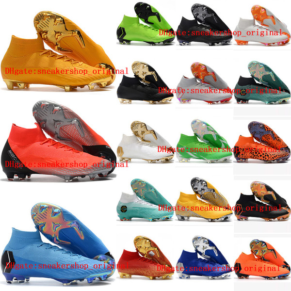 2018 mens soccer cleats Mercurial Superfly VI 360 Elite Neymar FG soccer shoes outdoor cr7 football boots Ronaldo scarpe da calcio hot
