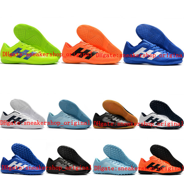 2018 turf soccer cleats Nemeziz Tango 18.4 IC TF indoor soccer shoes mens Crampons de football boots scarpe calcio size 39-46 black