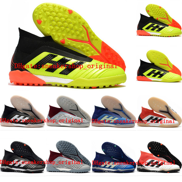 2018 mens leather soccer shoes Predator Tango accelerator 18 IN TF turf football boots indoor soccer cleats chuteiras Pogba original