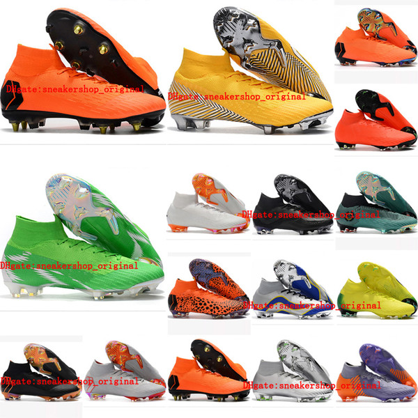 2018 New arrival soccer cleats Mercurial Superfly VI 360 Elite Neymar Ronaldo FG SG AC mens soccer shoes cr7 football boots botas de futbol