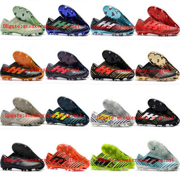 2018 top quality mens soccer cleats Nemeziz 17+ 360 Agility FG soccer shoes Nemeziz 17 Crampons de football boots botas de futbol Cheap Gree