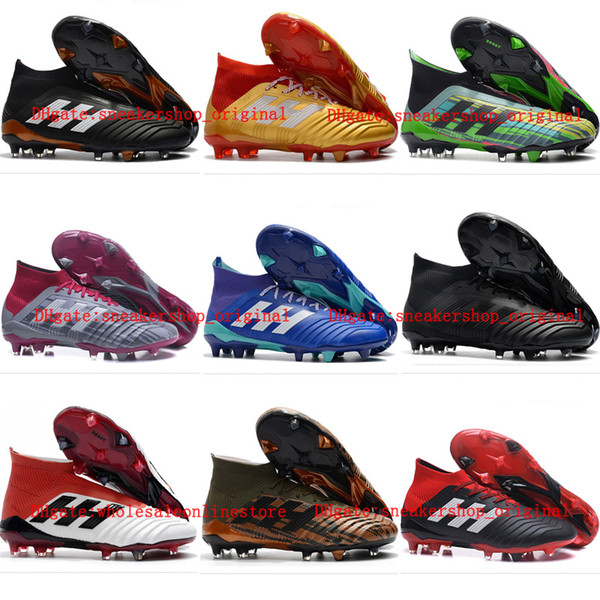 2018 top quality mens soccer cleats Predator 18.1 FG soccer shoes Predator 18 high ankle football boots outdoor scarpe da calcio original