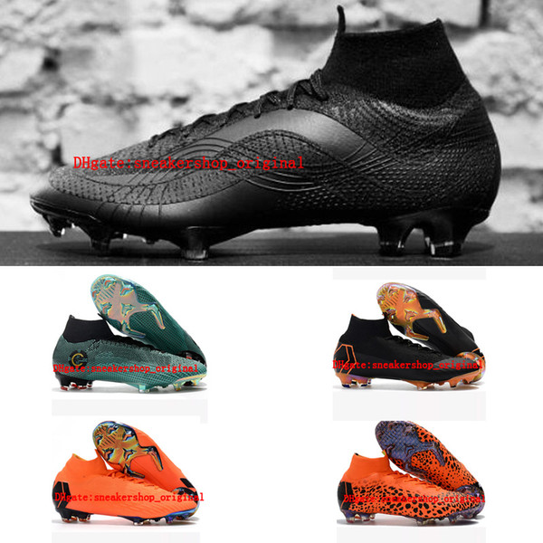 2018 top quality mens soccer cleats Mercurial Superfly VI 360 Elite Ronaldo FG soccer shoes cr7 chaussures de football boots high ankle