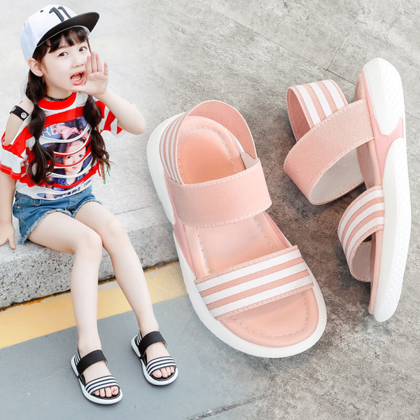 2019 new casual summer sandals girl's shoes with non-slip soft soles size 26-35