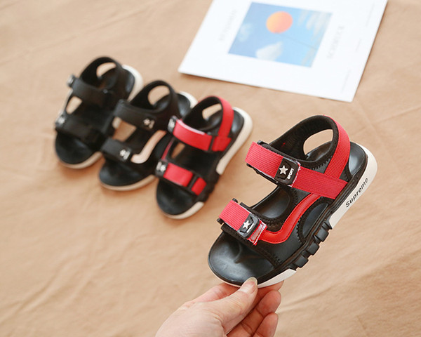 Boys sandals 2019 summer new casual beach sandals soft bottom Velcro students small children baby shoes
