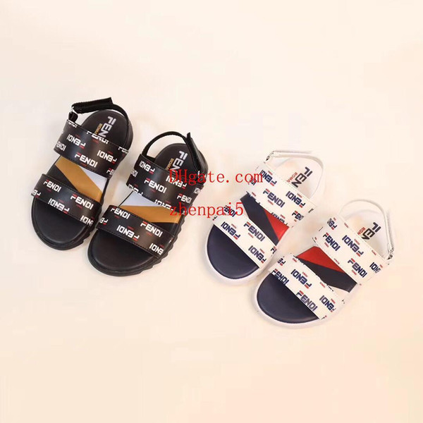 2019 letter print decoration boy girl soft sole beach sandals, non-slip insole wide upper