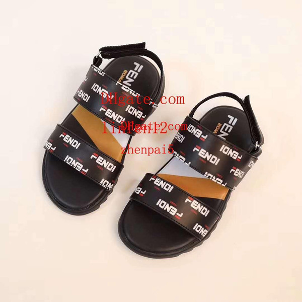 Kids sandals 2019 Summer Fashion Baby Girls boys Sandals Elastic Slip-Resistant Letter decoration Beach Shoes Toddler Leisure sandals A-di21