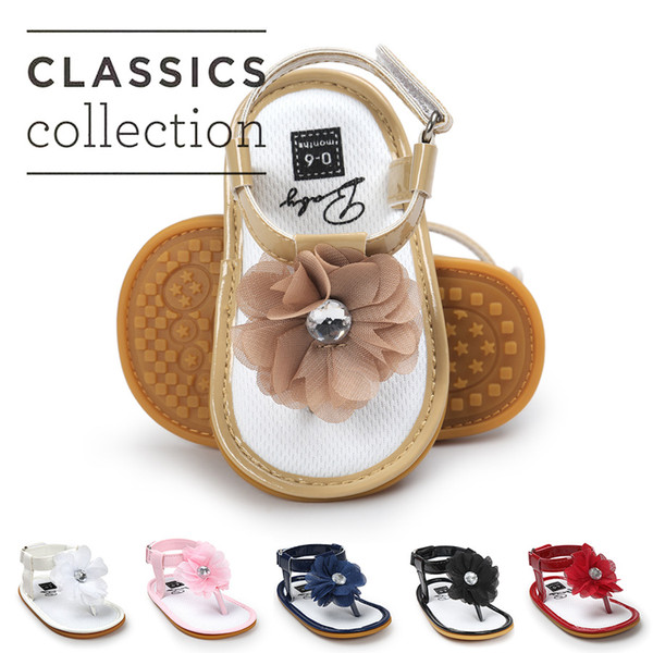 2017 Summer Baby girls Shoes Flower stone princess infant toddler sandals girl anti slip kids sandals baby moccasins kids moccs girls shoes