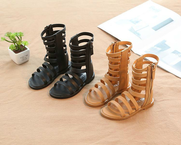 2019 Summer New Girls' Sandals Style High Top Boots Anti-slip Children's Shoes Size 21-30