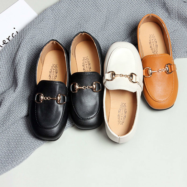 Children Buckle Leather Loafers Casual Shoes Girls Boys Running Soft Bottom Party For Children baby sandals