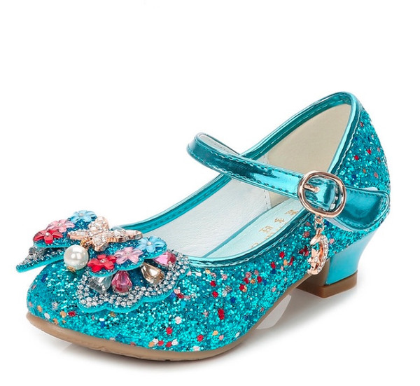 Glitter Kids Cheap Girls High Heels Shoes For Children Kids Princess Sandals Tie Knot Baby Girl Girls Shoes For Wedding Party