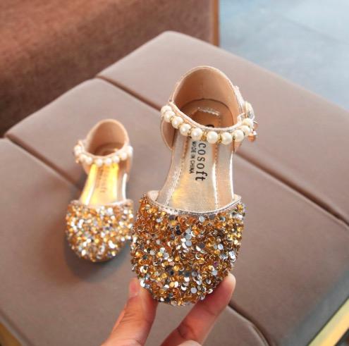 2019 Children Princess Sandals Baby Girl Cheap Girls Shoes Infant Toddler Kids Pearl Bling Sequins Single Princess Shoes Sandals