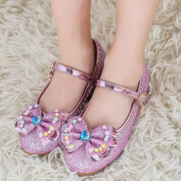 Best New Children Princess Sandals Dress Shoes For Girl Butterfly Flat Heels Fille Sandal Baby Girl Casual Shoes Size 24-35