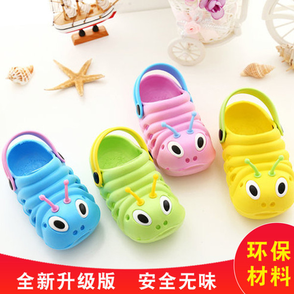 Caterpillar Children's Sandals and Slippers Non-slip Close Toe Baby Shoes Boys and Girls Slides Lightweight Wear-resistant Casual Shoes