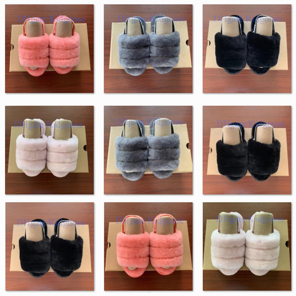 2020 Kids Designer Shoes Girls Kids' Fluff Yeah Slide Sandal Fur Slide Slippers Children'S Sandals Furry Slippers Slipper Hausschuhe Slides