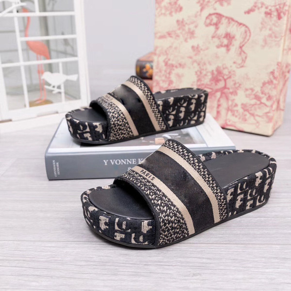 New Women Sandals stripes Sandals Denim Flat Slipprs Shoes Ladies Summer outdoor beach causal Flip Flops Genuine Leather Sole shioes011 08