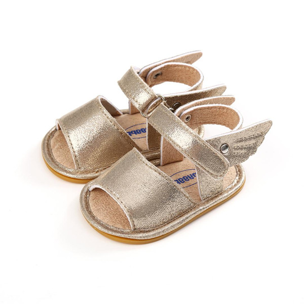 2018 Golden Color Baby Sandals Shoes Baby Moccasins Summer Newborn Boy Girl Angel Wings Shoes Anti-slip Prewalker 0-18M.
