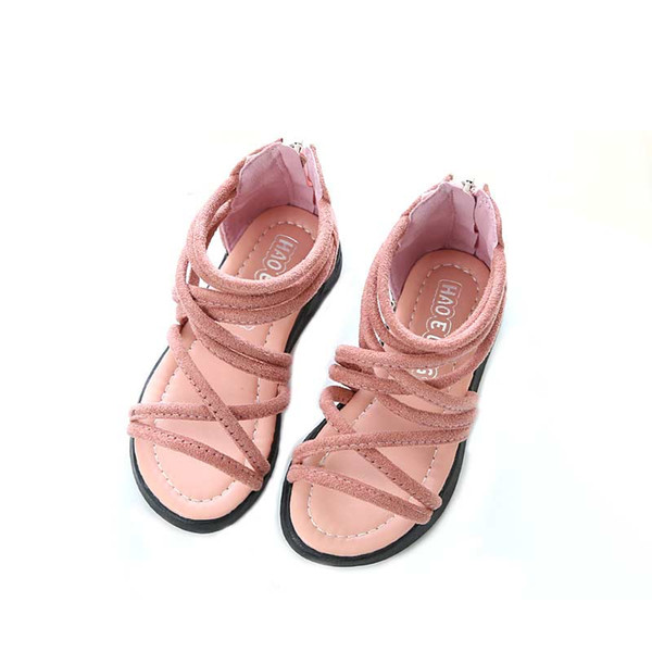Shoe Child Sandals Girls Fashion Cross Strip Shoes Girl Summer Antiskid And Soft Bottom Sandal princess Shoe For Kids #7